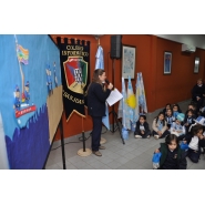 Festejos por el Día de la Bandera con los niños de Jardín